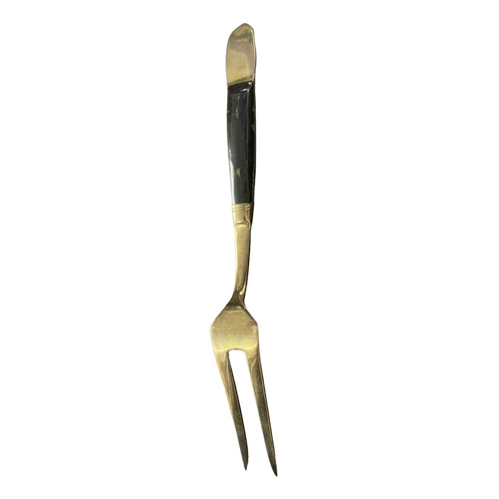 Vintage 1950’s Siam Thailand Buddha Nickel Bronze Serving Large Spoon Wood Stem